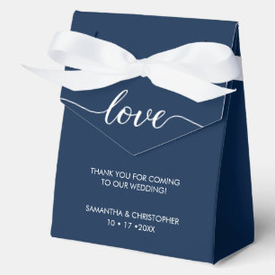 5 inch Simple & Elegant Love Wedding Navy Blue  Favour Box