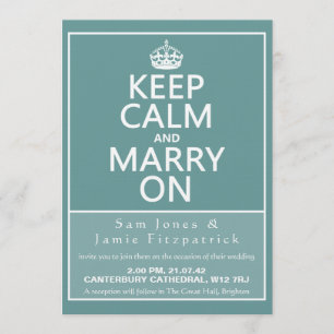 5" Keep Calm and Marry On Wedding Invitation