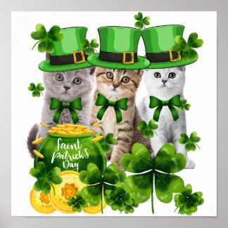 5 Kitty Kitten Lover Gift - Three Cats Patrick Poster