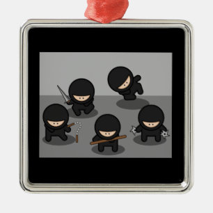 5 Little ninjas Metal Ornament