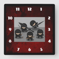 5 Little ninjas posing with weapons