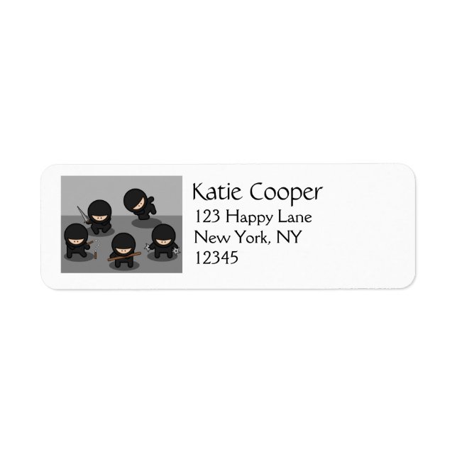 5 Little ninjas Return Address Label (Front)