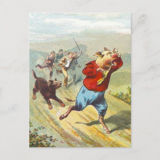 5 Little Pigs: It Cried Wee Wee Postcard (Front)