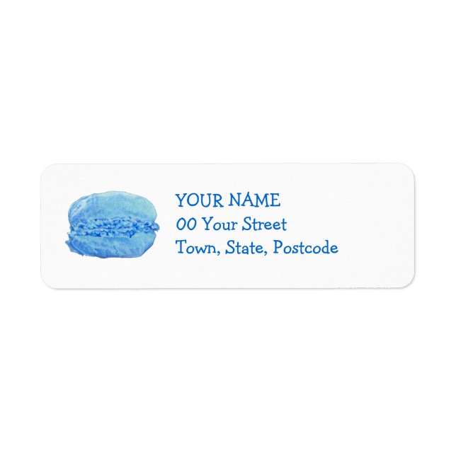 5 Macarons blue Return Address Label (Front)