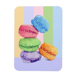 5 Macarons stripes Flexi Magnet