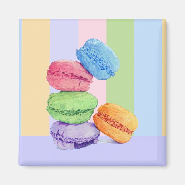 5 Macarons stripes Magnet (Front)