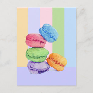 5 Macarons stripes Postcard