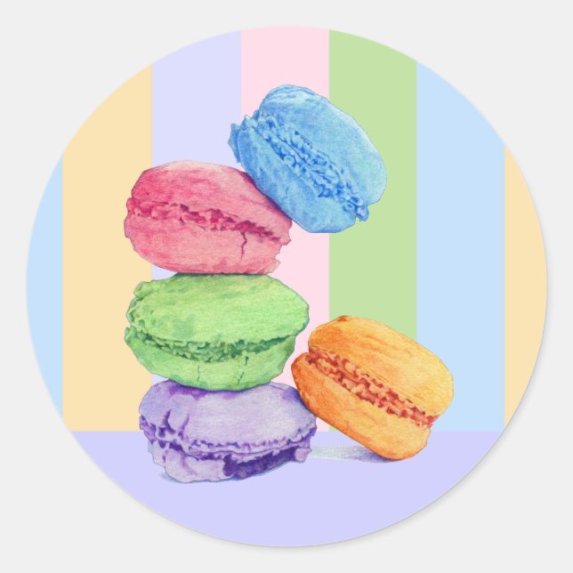 5 Macarons stripes Sticker (Front)