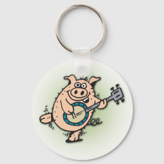 5 Minute Doodle pig playing banjo keychain