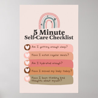 5 Minute Self-Care Checklist_Mental Health Poster