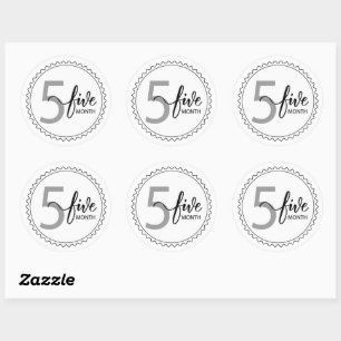 5 Month Milestone Classic Round Sticker