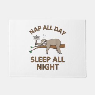 5 More Mins Funny Sloth Shirt Sleep Napping Cute T Doormat