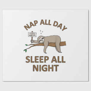 5 More Mins Funny Sloth Shirt Sleep Napping Cute T Wrapping Paper