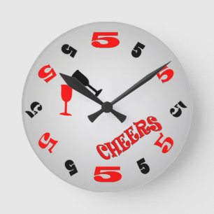 5 O'Clock Cheers Wall Clock