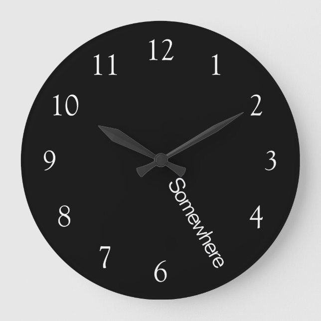 5 O'Clock Somewhere Black Large Clock (Front)