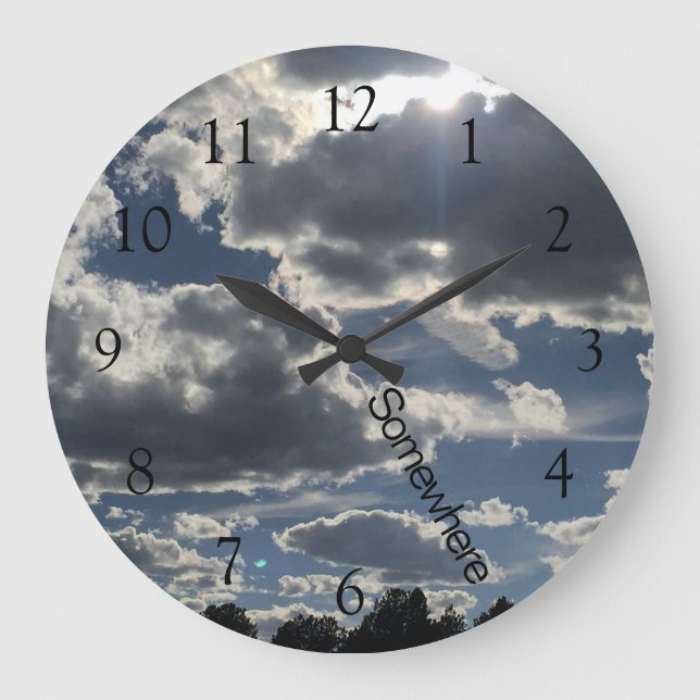 5 O'Clock Somewhere Clouds Large Clock (Front)