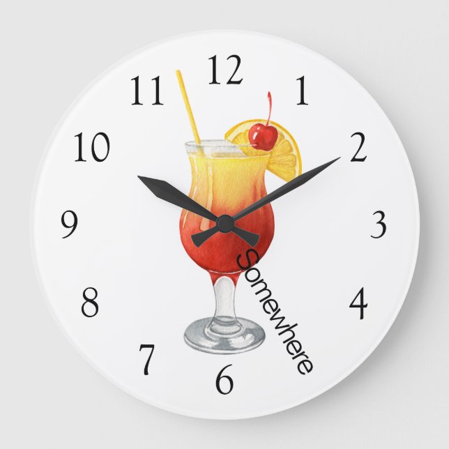 5 O'Clock Somewhere Daiquiri Large Clock (Front)