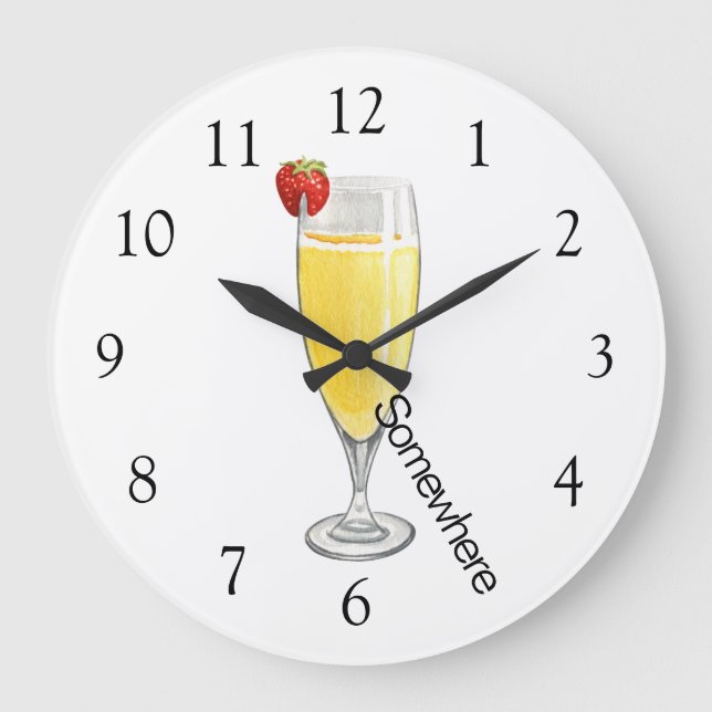 5 O'Clock Somewhere Mimosa Cocktail Large Clock (Front)