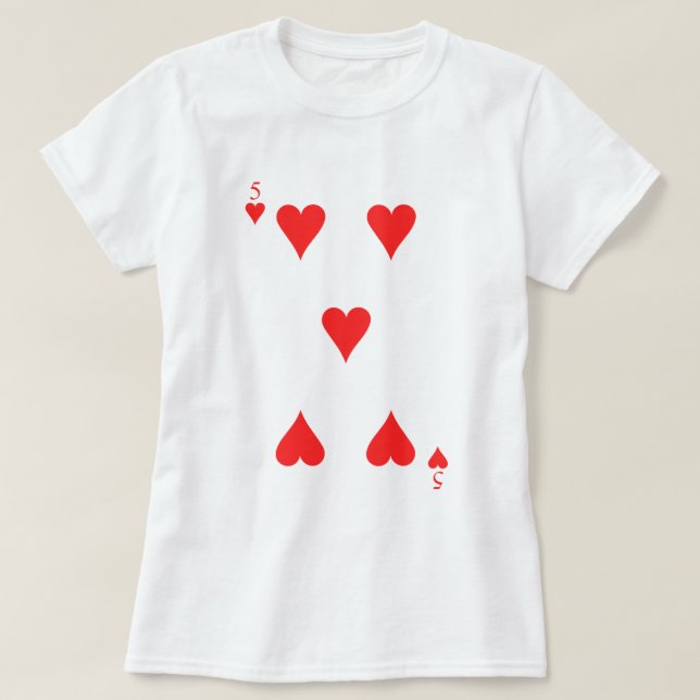 5 of Hearts T-Shirt (Design Front)