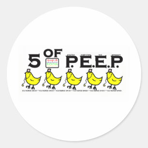 5 of P.E.E.P. Classic Round Sticker