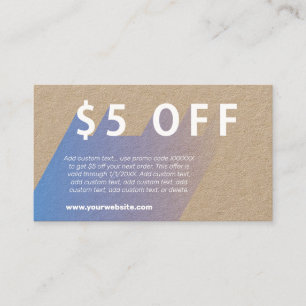 $5 OFF Discount Business Card