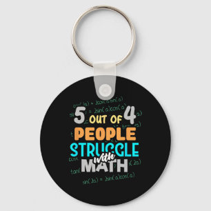 5 Out Of 4 People Struggle With Math Vintage Nerd Key Ring