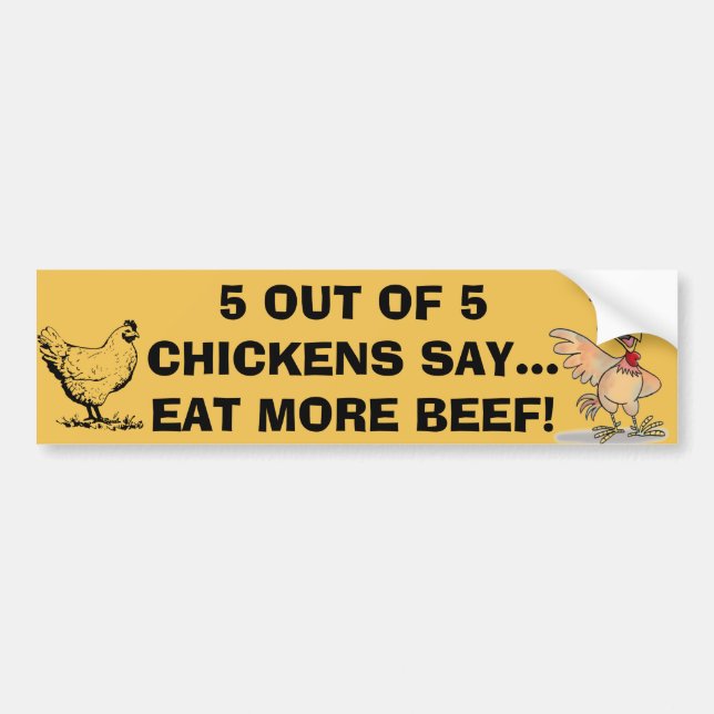 5 Out Of 5 Chickens Say Bumper Sticker (Front)