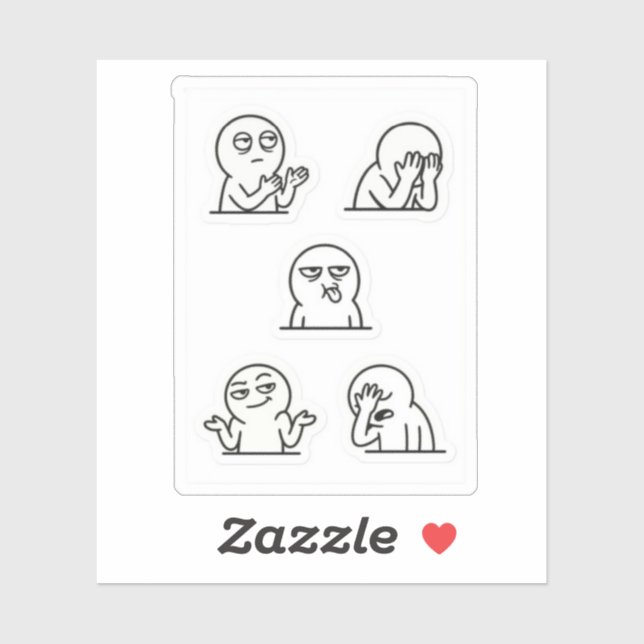 5 Pack Meme Stickers | Sarcastic Reaction Faces (Sheet)