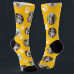 5 Pet Photo Collage Template Make Your Own Yellow  Socks<br><div class="desc">Elevate your everyday style and let your pup's star power shine with these personalised dog socks. Immortalise your favourite memories by turning them into a stylish accessory that puts your pet front and centre. Whether you're a proud dog parent or shopping for the ultimate pet lover, these custom socks are...</div>