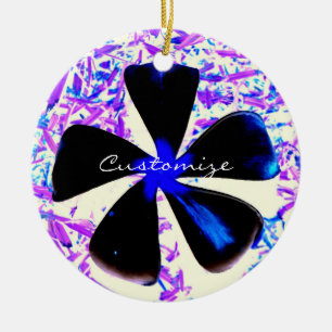 5 petal pinwheel flower Thunder_Cove Ceramic Ornament