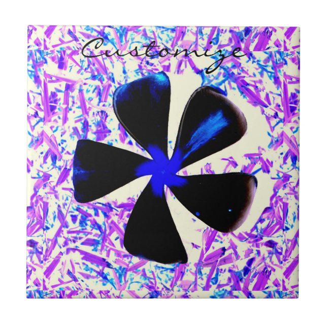 5 petal pinwheel flower Thunder_Cove Ceramic Tile (Front)