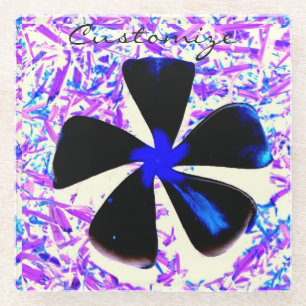 5 petal pinwheel flower Thunder_Cove Glass Coaster