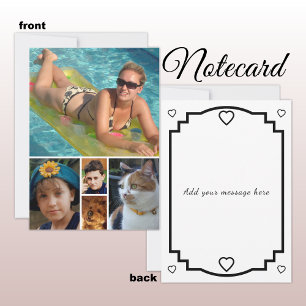 5 photo add message black text flat note card
