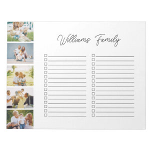 5 Photo and Family Name Custom Lined To-Do List Notepad