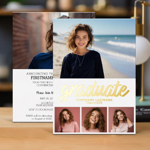 5 Photo Announcement Graduation Party Invitation