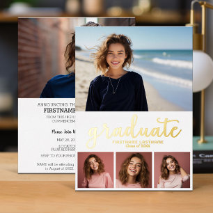 5 Photo Announcement Graduation Party Invitation