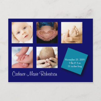 5 Photo Birth Announcement