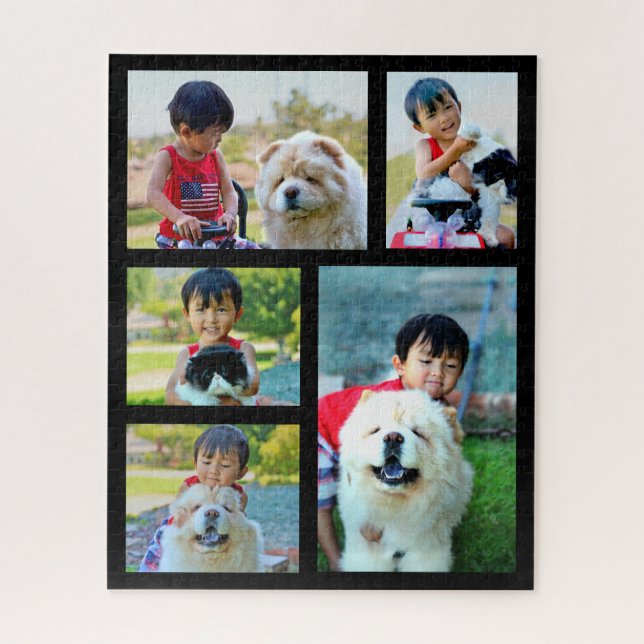 5 Photo Challenging Customised Image Collage Jigsaw Puzzle (Vertical)
