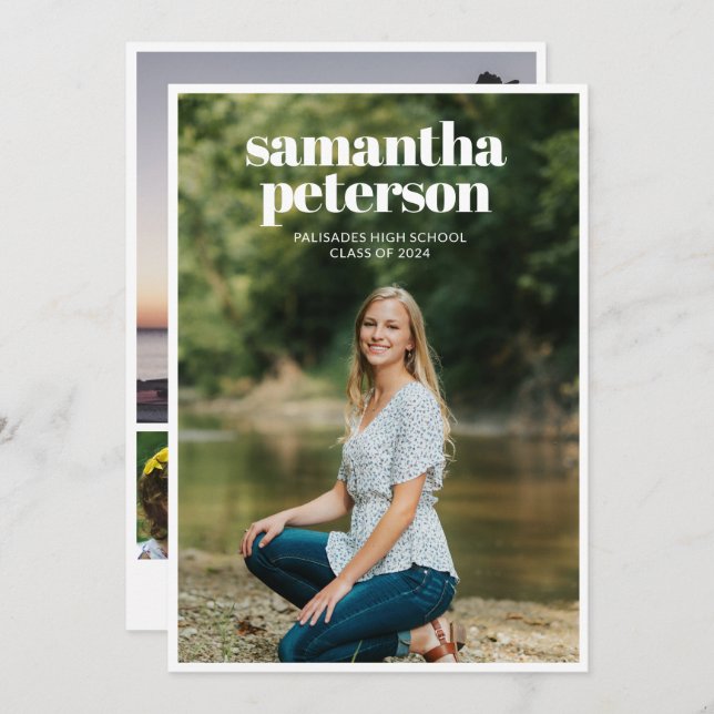 5 Photo Collage 2024 Graduation Announcement (Front/Back)