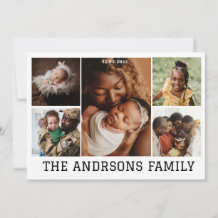 5 photo collage family holiday card   Invitation