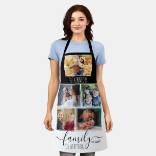5 Photo Collage Family Quote Name Grandma Gift Apron