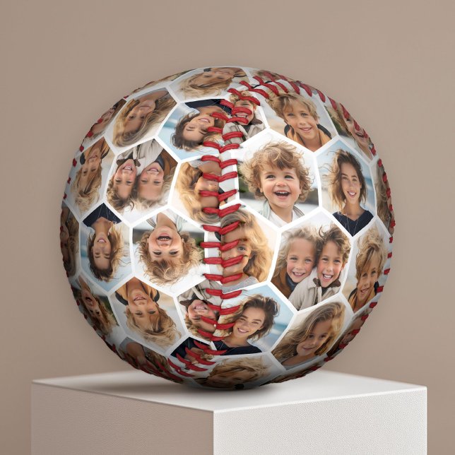 5 Photo Collage Honeycomb Pattern BE Patient Baseball (Custom Photo Baseball)