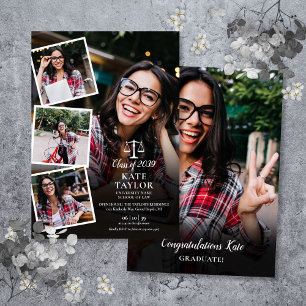 5 Photo Collage Law School Graduation Party Invitation