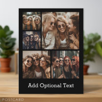 5 Photo Collage Optional Text -- CAN Edit Black