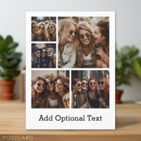 5 Photo Collage Optional Text -- CAN Edit Colour