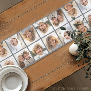 5 Photo Collage - Pics facing both ways - grey Short Table Runner