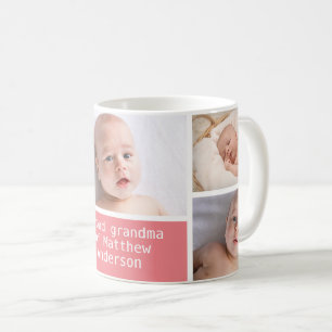 5 Photo Collage Pink Grandma's Coffee Mug