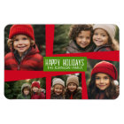 5 Photo Collage Retro Happy Holidays Red Green