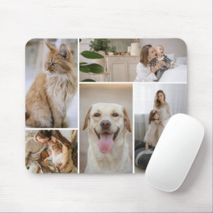 5 Photo Collage Template Personalised Mouse Pad