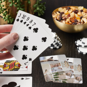 5 Photo Collage Template Personalised Playing Cards